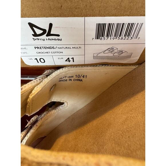 NWT 10 Cream Sandals Dirty Laundry Pretends Plays Crochet Platform granola boho - Picture 4 of 7